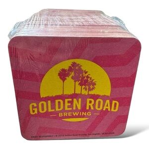 Golden Road Brewing Pink & Yellow Collectible Beer‎ Coasters 100 pack Reversble